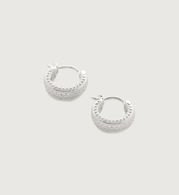 Sterling Silver Doina Huggie Earrings - Monica Vinader