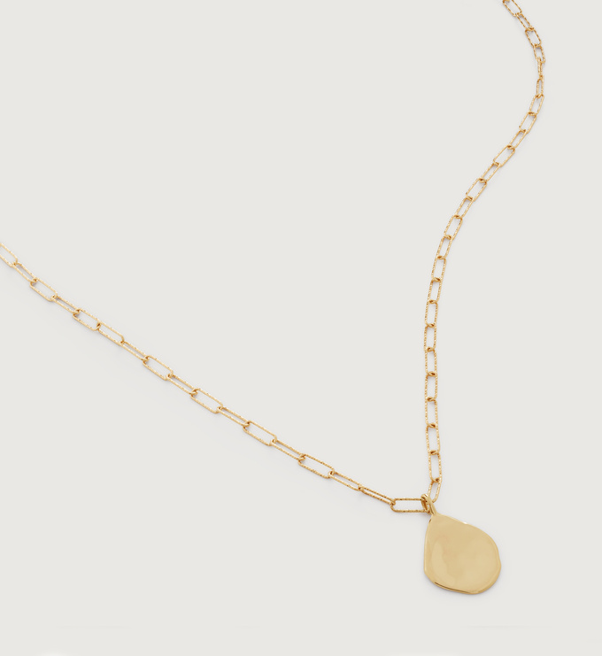 Alta Textured Siren Teardrop Chain Necklace - Monica Vinader