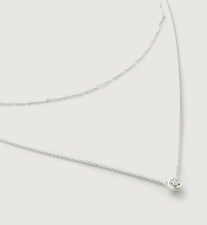 Monica vinader deals silver necklace