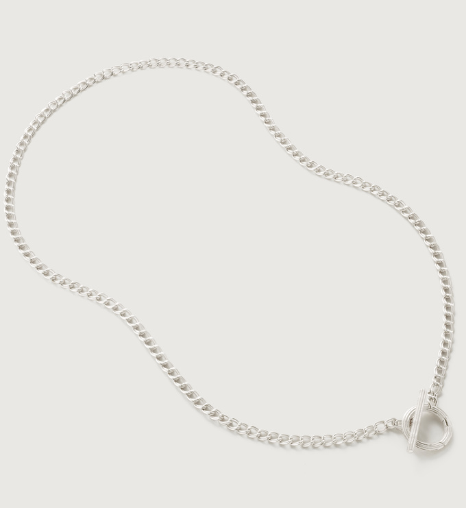 Groove T Bar Necklace 46cm/18' in Sterling Silver