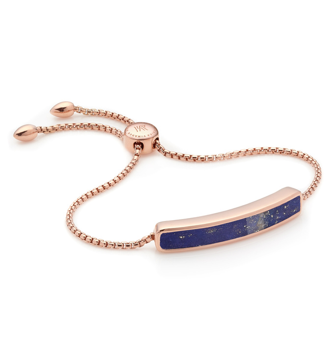 Rose Gold Vermeil Baja Bracelet - Lapis - Monica Vinader