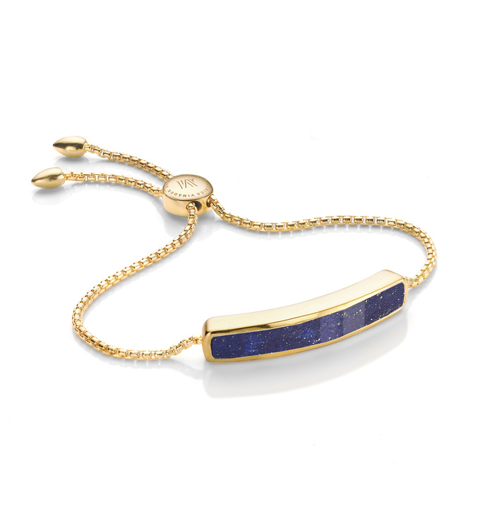 Gold Vermeil Baja Bracelet - Lapis - Monica Vinader