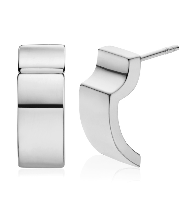 Sterling Silver Signature Wide Earrings - Monica Vinader