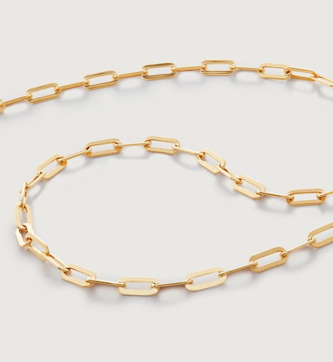 Large Paperclip Chain Necklace in 18k Yellow Gold Vermeil