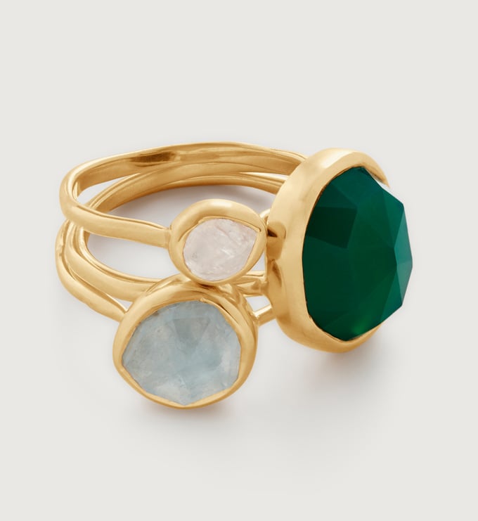 Siren Gemstone Ring Stack - Monica Vinader