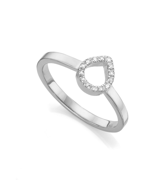 Naida Mini Lotus Open Ring - Diamond