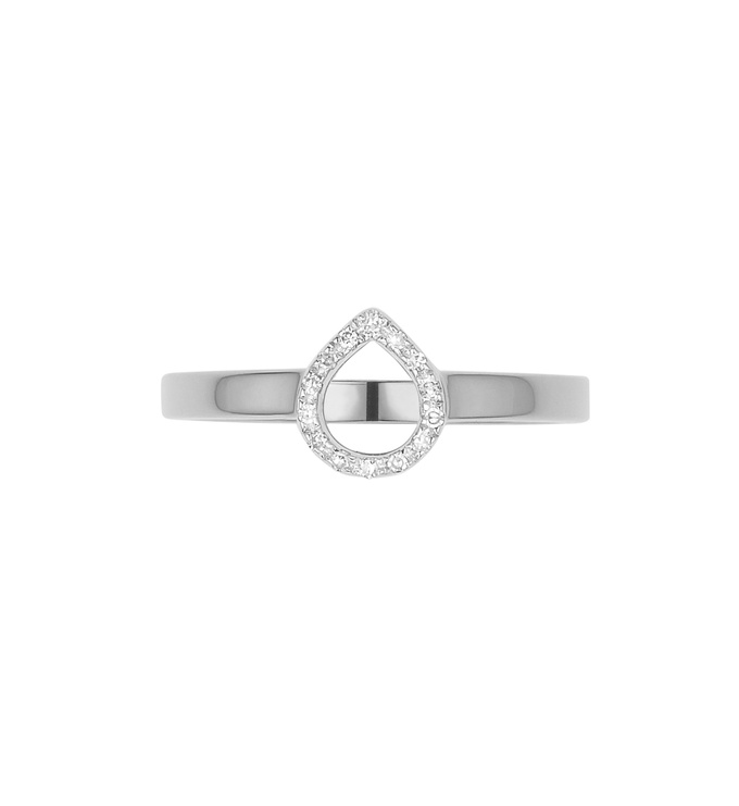 Naida Mini Lotus Open Ring - Diamond