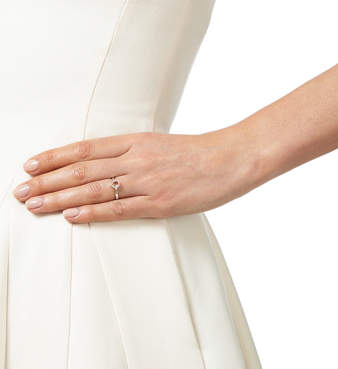 Naida Mini Lotus Open Ring - Diamond