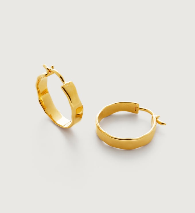 Gold Vermeil Siren Muse Wave Small Hoop Earrings - Monica Vinader