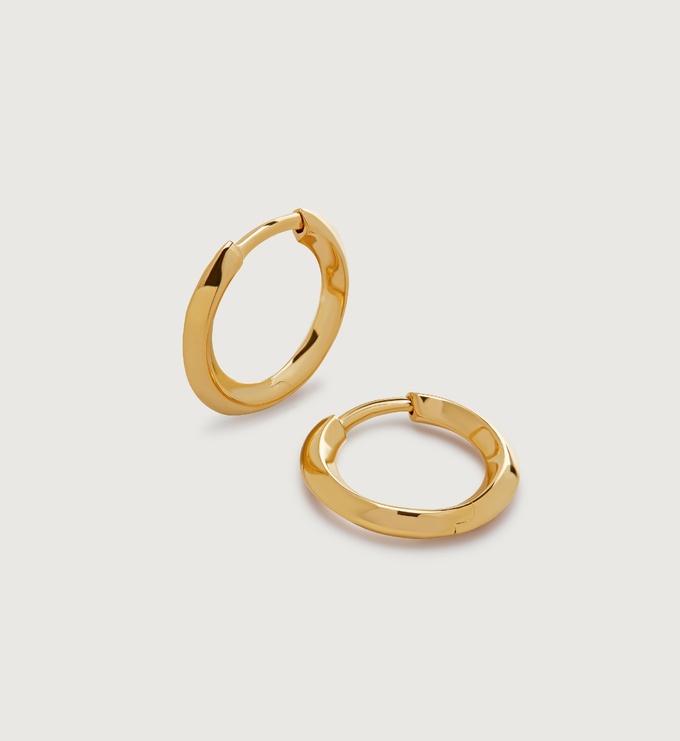 Gold Vermeil Power Huggie Earrings - Monica Vinader