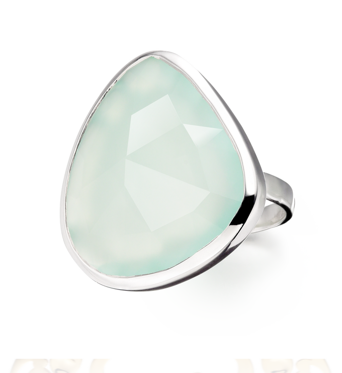 Sterling Silver Siren Cocktail Ring - Aqua Chalcedony - Monica Vinader