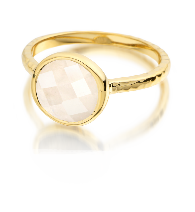 Gold Vermeil Mini Luna Ring - Moonstone - Monica Vinader