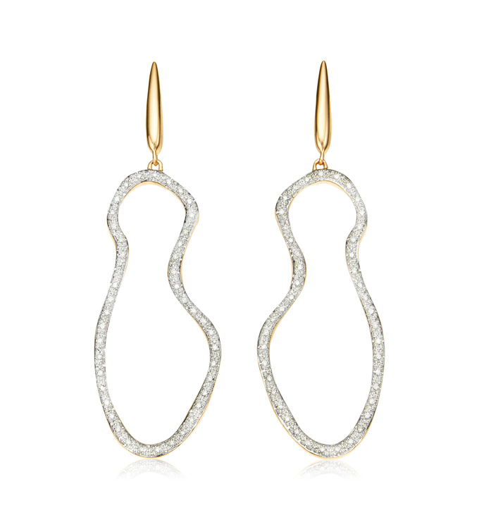 Gold Vermeil Riva Pod Cocktail Earrings - Diamond - Monica Vinader