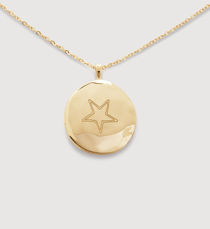 316L Stainless Steel Gold Round Pendant Chain – 24" Box Chain, 37g, CZ Stone, USA Made