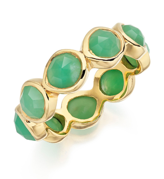 Gold Vermeil Siren Eternity Ring Large - Chrysoprase - Monica Vinader
