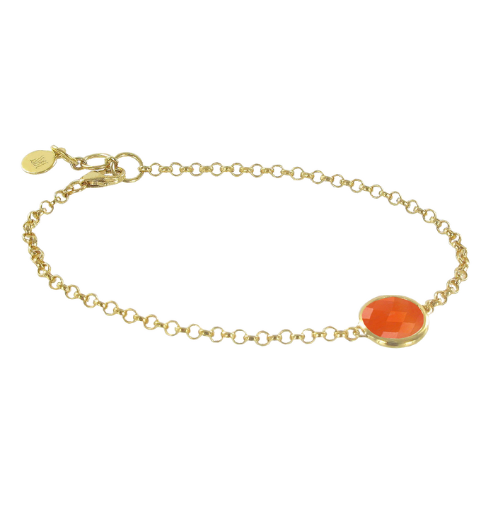 Gold Vermeil Mini Luna Bracelet - Carnelian - Monica Vinader