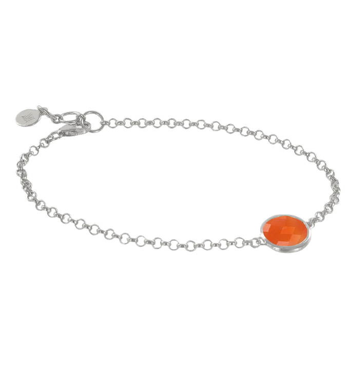 Sterling Silver Mini Luna Bracelet - Carnelian - Monica Vinader
