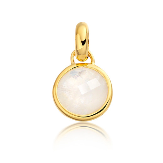 Gold Vermeil Luna Mini Pendant Charm - Moonstone - Monica Vinader