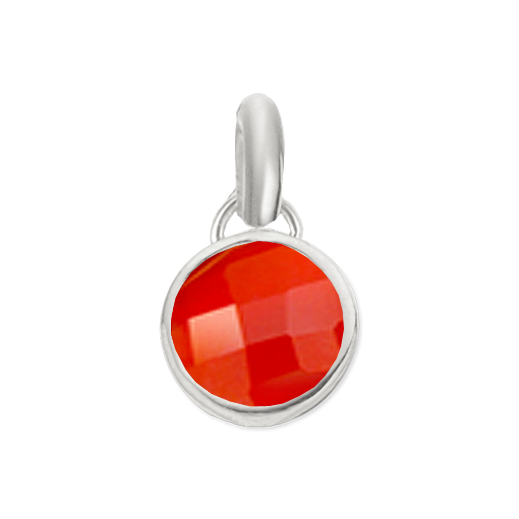 Sterling Silver Luna Mini Pendant Charm - Carnelian - Monica Vinader