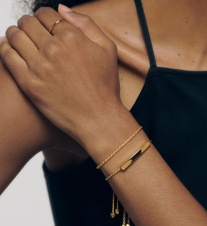 【MONICA VINADER】Corda Friendship ブレスレット Corda Friendship Chain Bracelet in 18k Gold Vermeil on