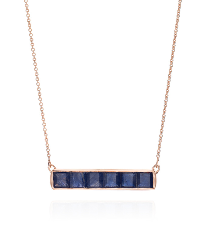 Rose Gold Vermeil Baja Precious Necklace - Blue Sapphire