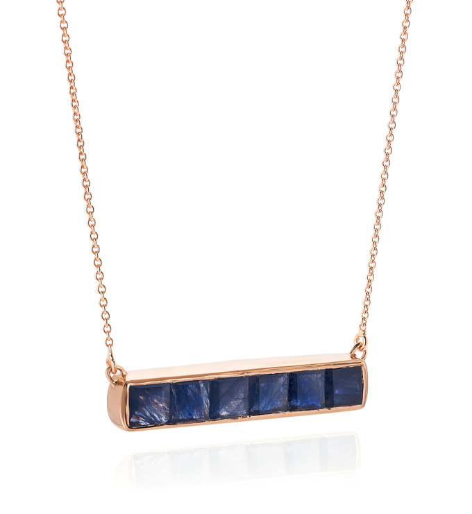 Rose Gold Vermeil Baja Precious Necklace - Blue Sapphire
