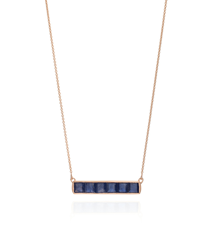 Rose Gold Vermeil Baja Precious Necklace - Blue Sapphire