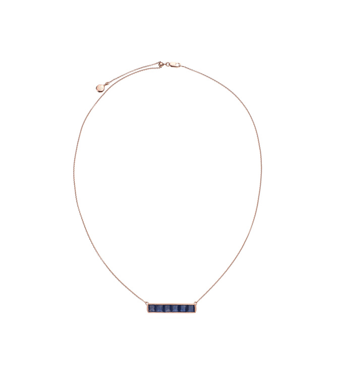 Rose Gold Vermeil Baja Precious Necklace - Blue Sapphire