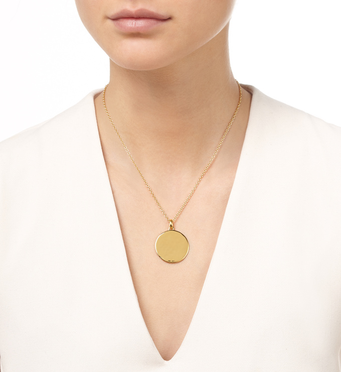 Gold Vermeil Siren Round Pendant