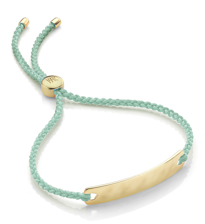 Gold Vermeil Havana Mini Friendship Bracelet - Mint - Monica Vinader