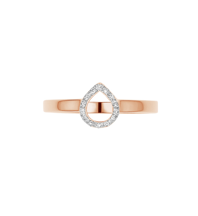 Rose Gold Vermeil Naida Mini Lotus Open Ring - Diamond