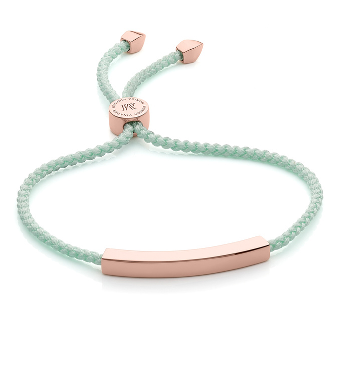 Rose Gold Vermeil Linear Friendship Bracelet - Mint - Monica Vinader