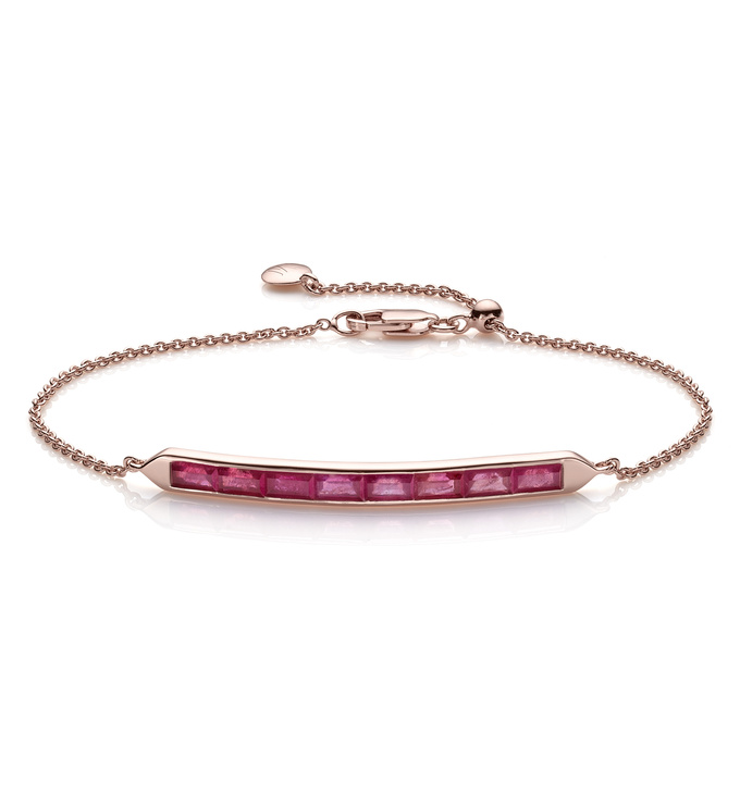 Rose Gold Vermeil Baja Precious Skinny Bracelet - Ruby