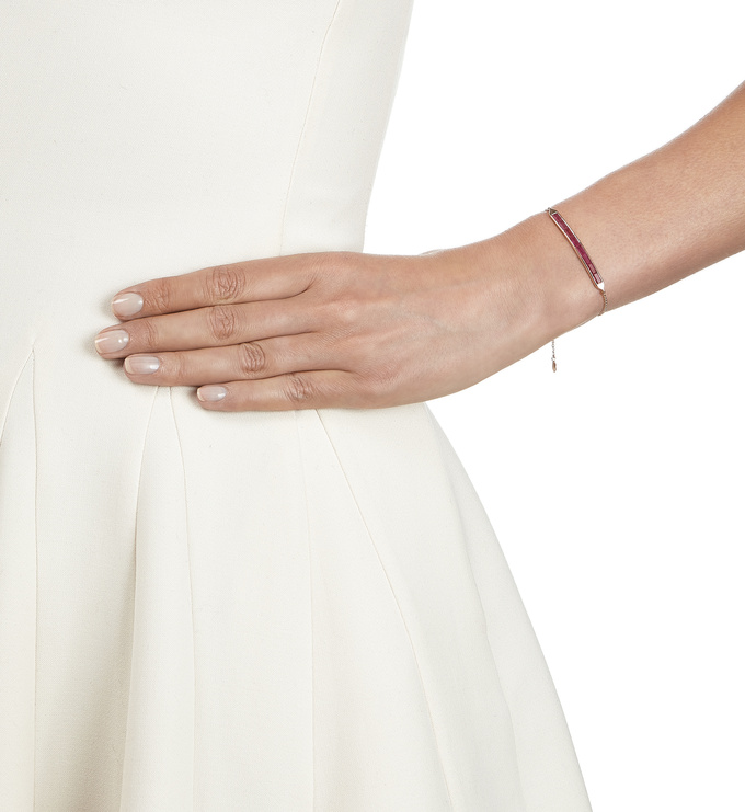 Rose Gold Vermeil Baja Precious Skinny Bracelet - Ruby Model