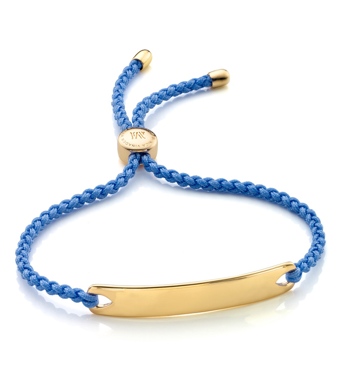 Gold Vermeil Havana Friendship Bracelet - Powder Blue - Monica Vinader