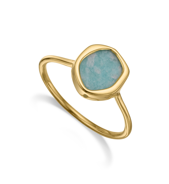 Atlantis Gem Mini Stacking Ring in 18ct Gold Vermeil On Sterling Silver ...