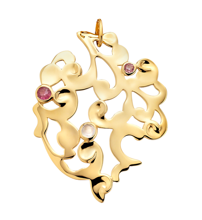 Gold Vermeil Lace Cocktail Pendant Charm - Monica Vinader