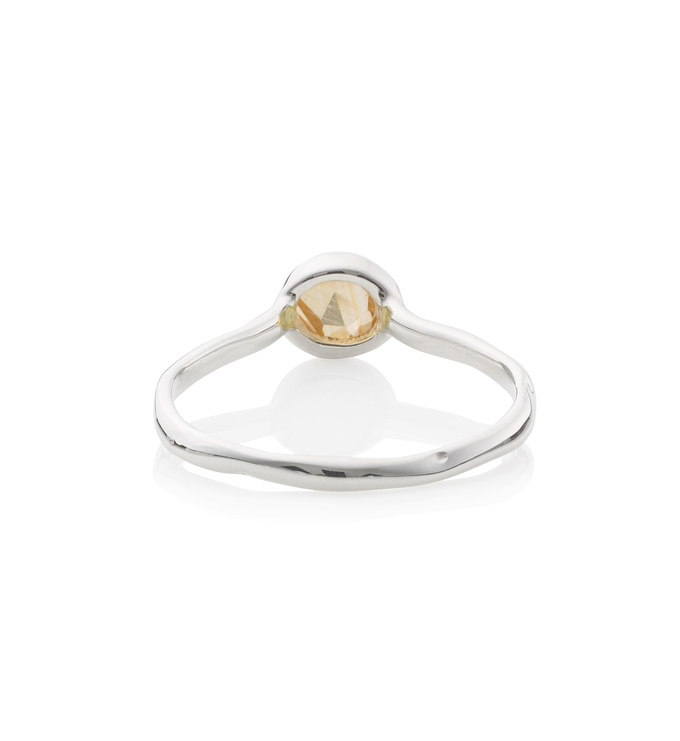 Sterling Silver Siren Small Stacking Ring - Citrine Back