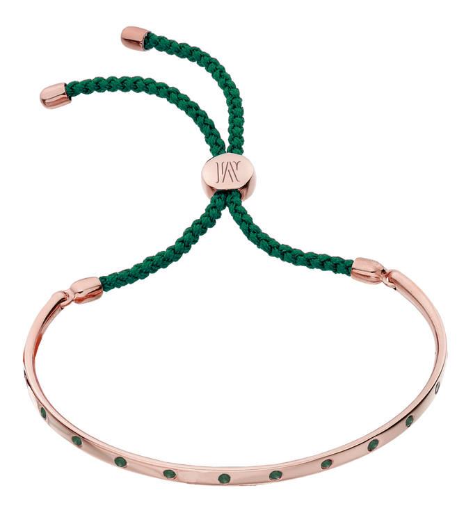Rose Gold Vermeil Fiji Gem Bracelet - Racing Green - Protection - Monica Vinader