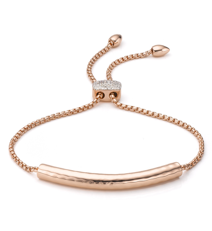 Rose Gold Vermeil Esencia Diamond Toggle Bracelet - Diamond - Monica Vinader