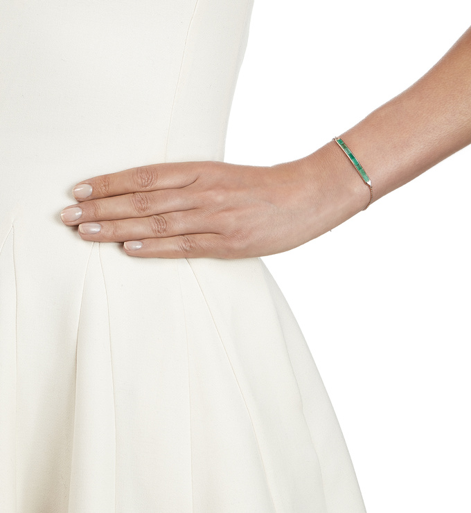 Rose Gold Vermeil Baja Precious Skinny Bracelet - Emerald Model