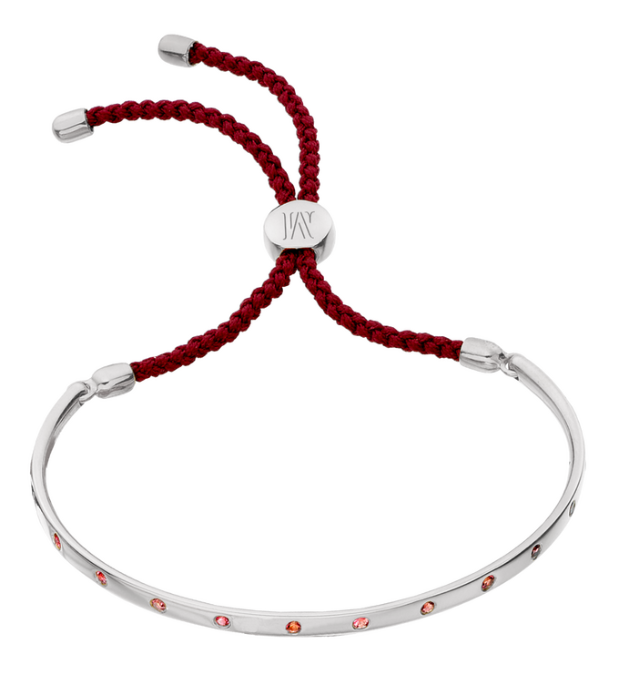 Sterling Silver Fiji Gem Bracelet - Wine - Passion - Monica Vinader