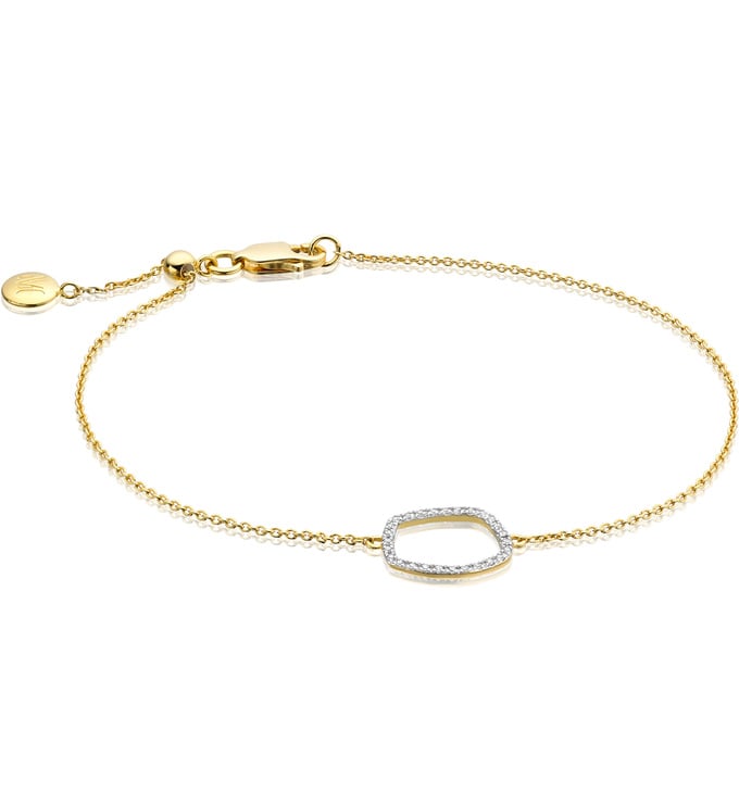 Gold Vermeil Riva Diamond Hoop Chain Bracelet - Diamond - Monica Vinader
