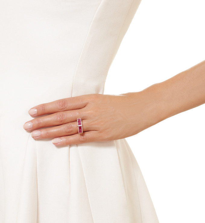 Rose Gold Vermeil Baja Precious Ring - Ruby & Diamond