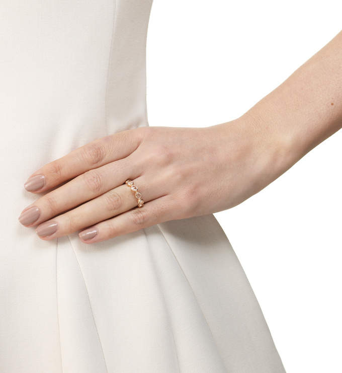 Rose Gold Vermeil Siren Eternity Ring Small - Rock Crystal Model