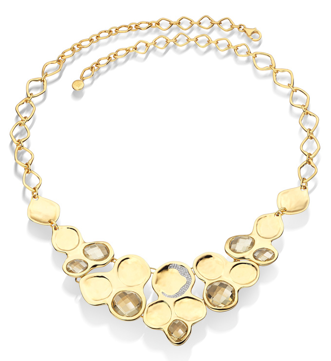 Gold Vermeil Riva Bib Necklace - Lemon Quartz - Monica Vinader