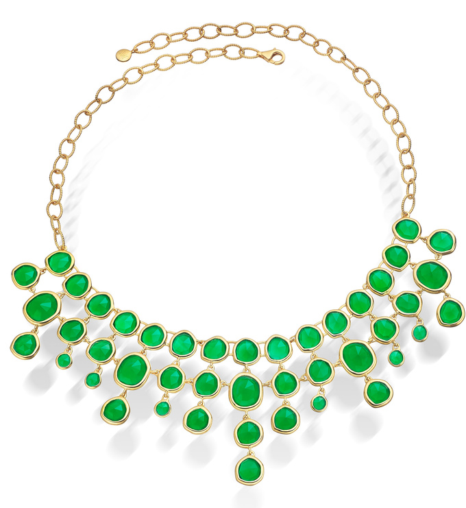 Gold Vermeil Siren Bib Necklace - Green Onyx - Monica Vinader