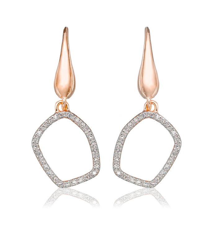 Rose Gold Vermeil Riva Mini Diamond Hoop Earrings - Diamond - Monica Vinader