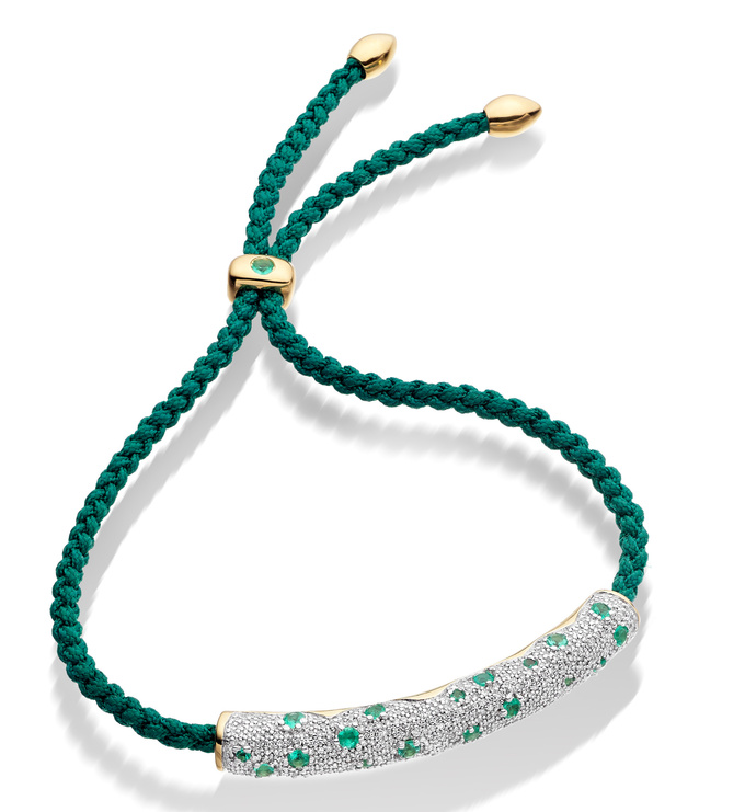 Gold Vermeil Esencia Diamond Pave Friendship Bracelet - Diamond - Monica Vinader