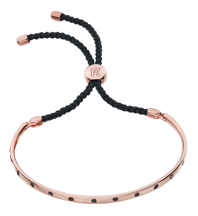 Rose Gold Vermeil Fiji Gem Bracelet - Black - Relaxation - Monica Vinader
